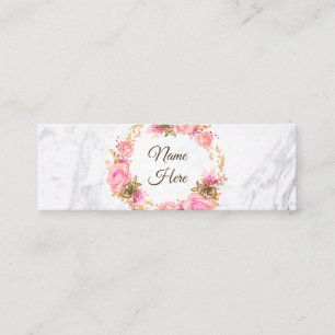 Mini Carte de visite de marbre de Flourish d'aquarelle