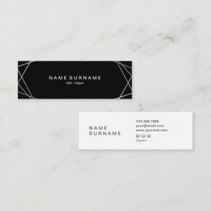 Mini carte de visite de motif de noir géométriqu