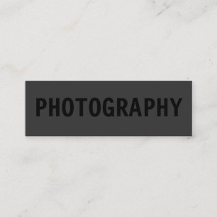 Mini Carte de visite de photographe noir simple Skinny