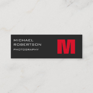 Mini Carte de visite de photographe Slim Red Grey