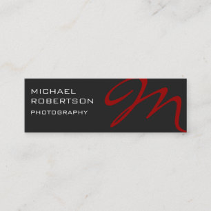 Mini Carte de visite de photographe Slim Red Grey
