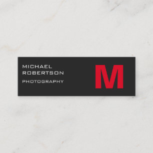 Mini Carte de visite de photographe Slim Red Grey