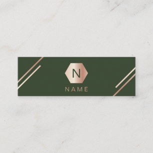 Mini carte de visite d'or de vert rose à la mode