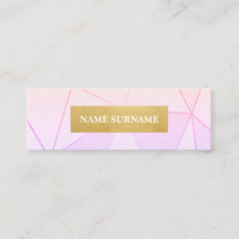 Mini carte de visite d'or pourpre géométrique de