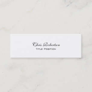 Mini Carte de visite élégante noire et blanche slim