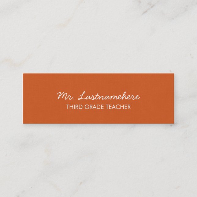 Mini Carte de visite enseignant moderne et simple (Devant)
