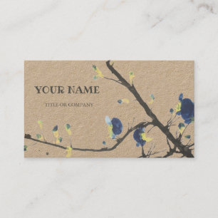 Mini carte de visite fleur orchidée bleue