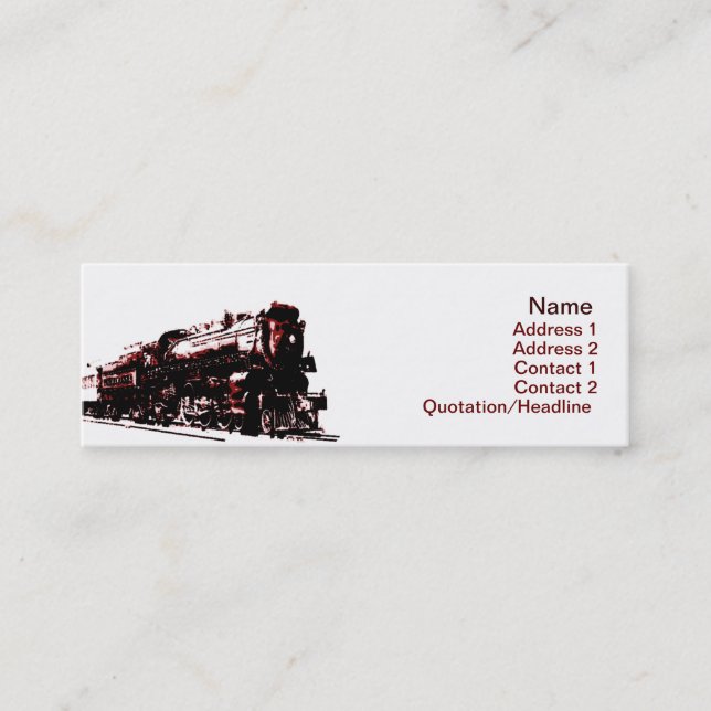 Mini Carte de visite Locomotive à vapeur (Devant)