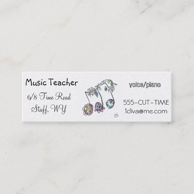 Mini carte de visite maigre (Devant)