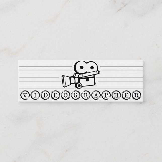 Mini Carte de visite maigre de Videographer (Devant)