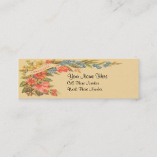 Mini Carte de visite maigre floral victorien vintage
