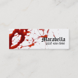 Mini Carte de visite maigre sanglant de vampire