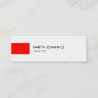 Carte de visite mince blanc blanc rouge profession