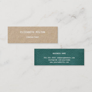 Mini carte de visite moderne en cuir élégant