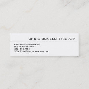 Mini Carte de visite moderne tendance blanc mince