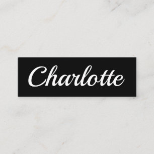 Mini Carte de visite noir moderne minimaliste à la mod