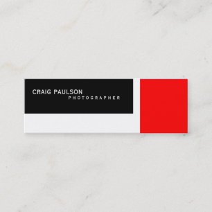 Mini Carte de visite photo noir noir blanc rouge