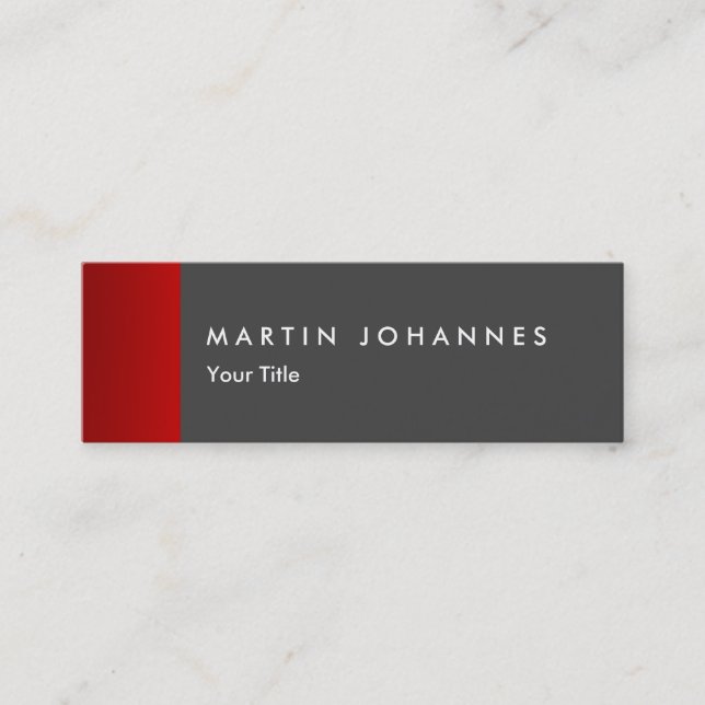 Mini Carte de visite professionnel mince gris mince (Devant)