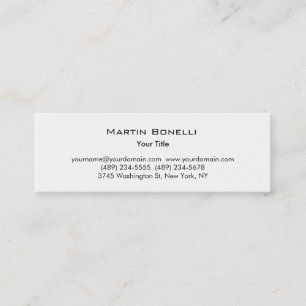Mini Carte de visite professionnel moderne simple blanc