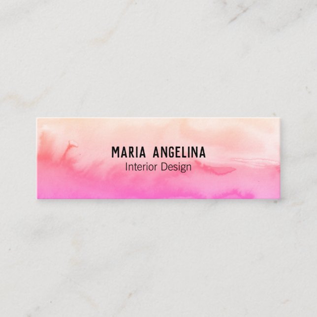 Mini carte de visite rose abstrait (Devant)
