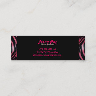 Mini Carte de visite rose de zèbre