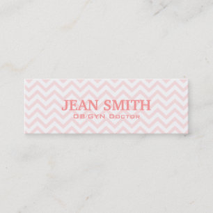Mini Carte de visite rose mou de Chevron OB/GYN