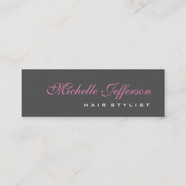 Mini Carte de visite rose pâle pour script professionne (Devant)