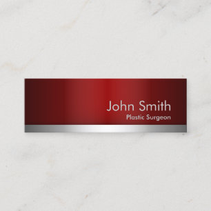 Mini Carte de visite rouge de chirurgien plasticien en
