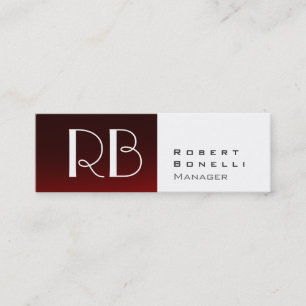 Mini Carte de visite Slim Red White Monogram Manager