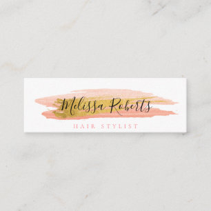 Mini carte de visite styliste tendance or et rose cheve