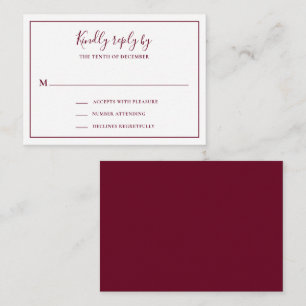 Mini carte RSVP Mariage Bourgogne traditionnelle