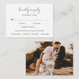 Mini carte RSVP Mariage moderne Aimee Rustic Scrip