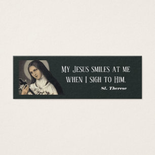 Mini carte sainte de St Therese avec la citation