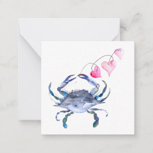 Mini Cartes de jour Valentines Crabes Bleus