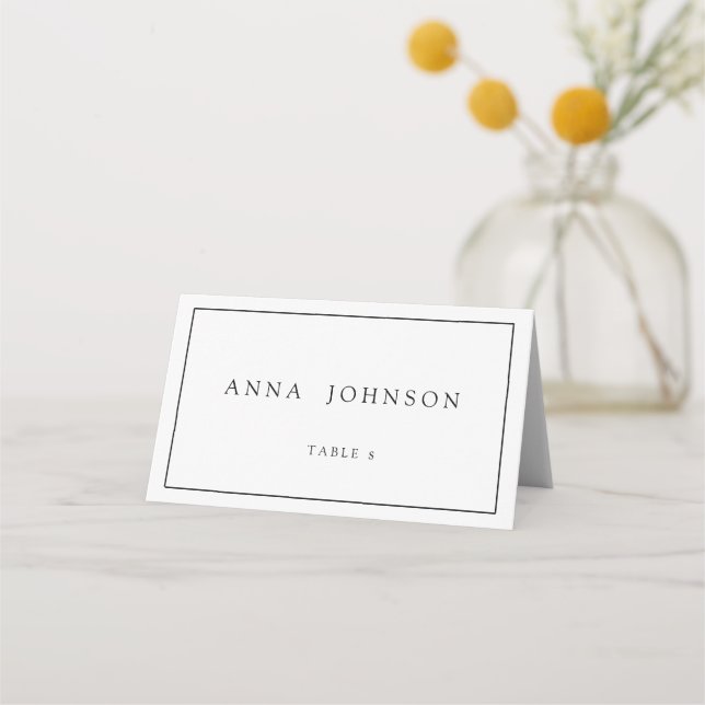 Mini Cartes de Mariage, Black & White Place (Devant)