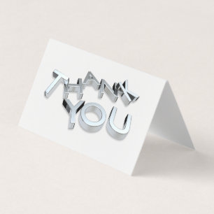 Mini Cartes de Remerciements simples en argent et