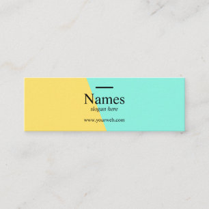 Mini cartes de visite de typo turquoise propre