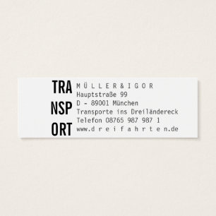 Mini-cartes de visite Transport Conducteur de cour