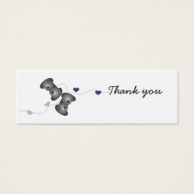 Mini Cartes Geeky Gamer Merci (Argent/Violet) (Devant)