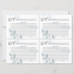 Mini CARTES RECEPE   Eucalypse bleu-dusty