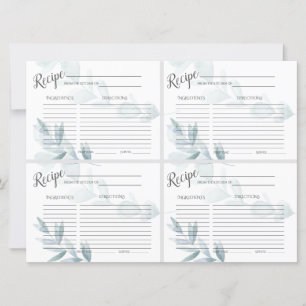 Mini CARTES RECEPE   Eucalypse bleu-dusty