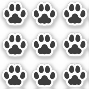Mini Cat Paw druckt Schwarze Tierspuren Sticker
