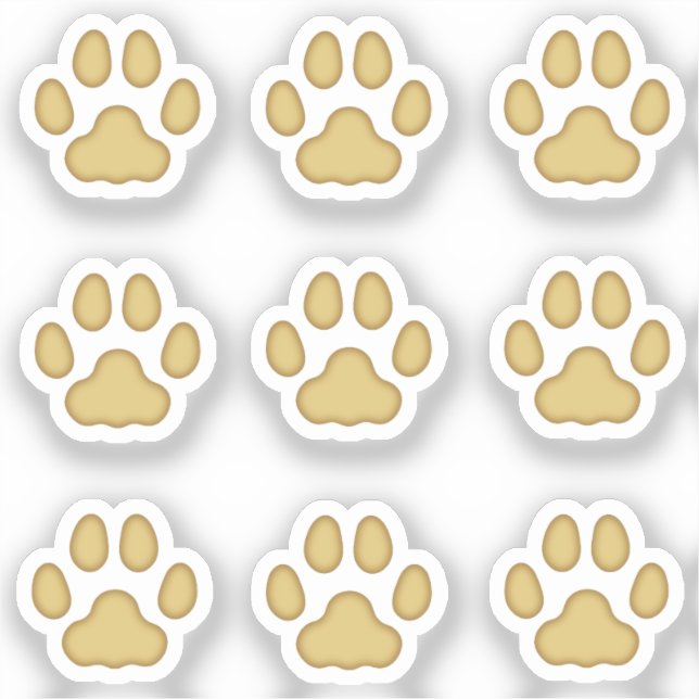 Mini Cat Paw druckt Tan Animal Tracks Stickers Aufkleber (Vorderseite)