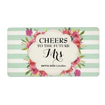 Mini Champagne Label Brautparty Gefallen für Grün