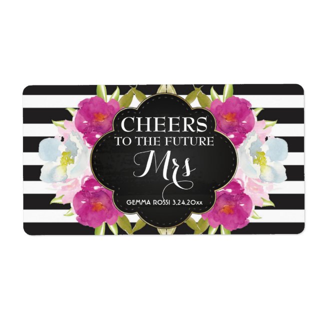 Mini Champagne Label Brautparty Gevor (Vorne)