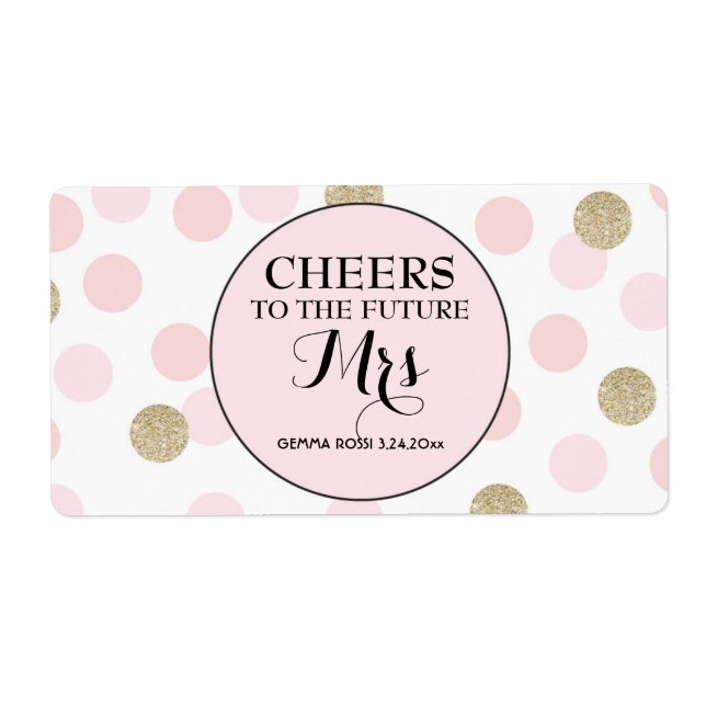 Mini Champagne Label Brautparty Gevor (Vorne)