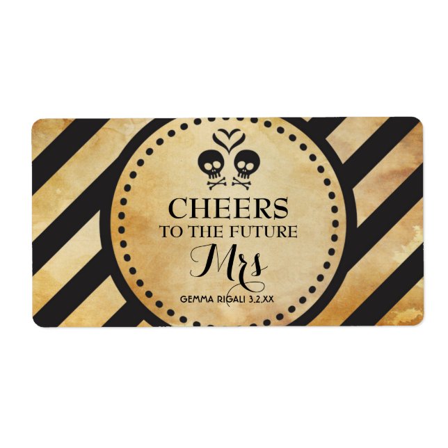 Mini Champagne Label Gothic Dusche Gefallen (Vorne)