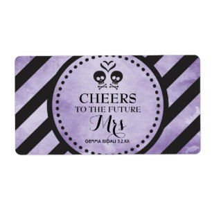 Mini Champagne Label Gothic Dusche Gefallen - Lila