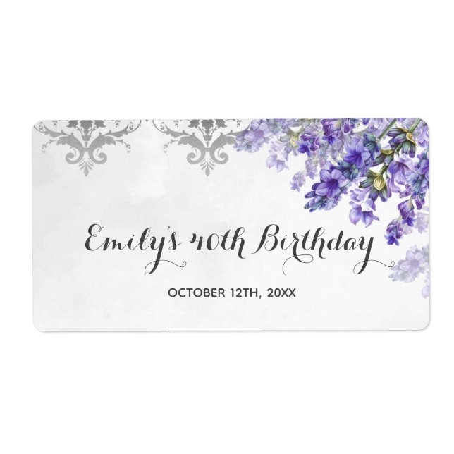 Mini-Champagner mit Lavenders-Birthday-Label (Vorne)