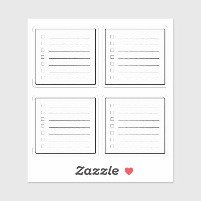 Mini Checklist Planner Aufkleber (Blatt)